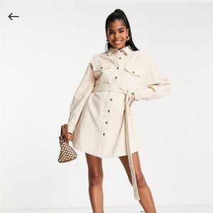 In The Style cream corduroy dress